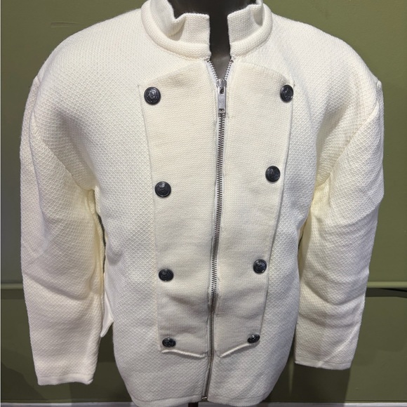 LCR Other - LCR sweater jacket off white regular fit military side pockets